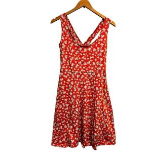 People Tree Floral Organic Cotton Dress size 8 Orange